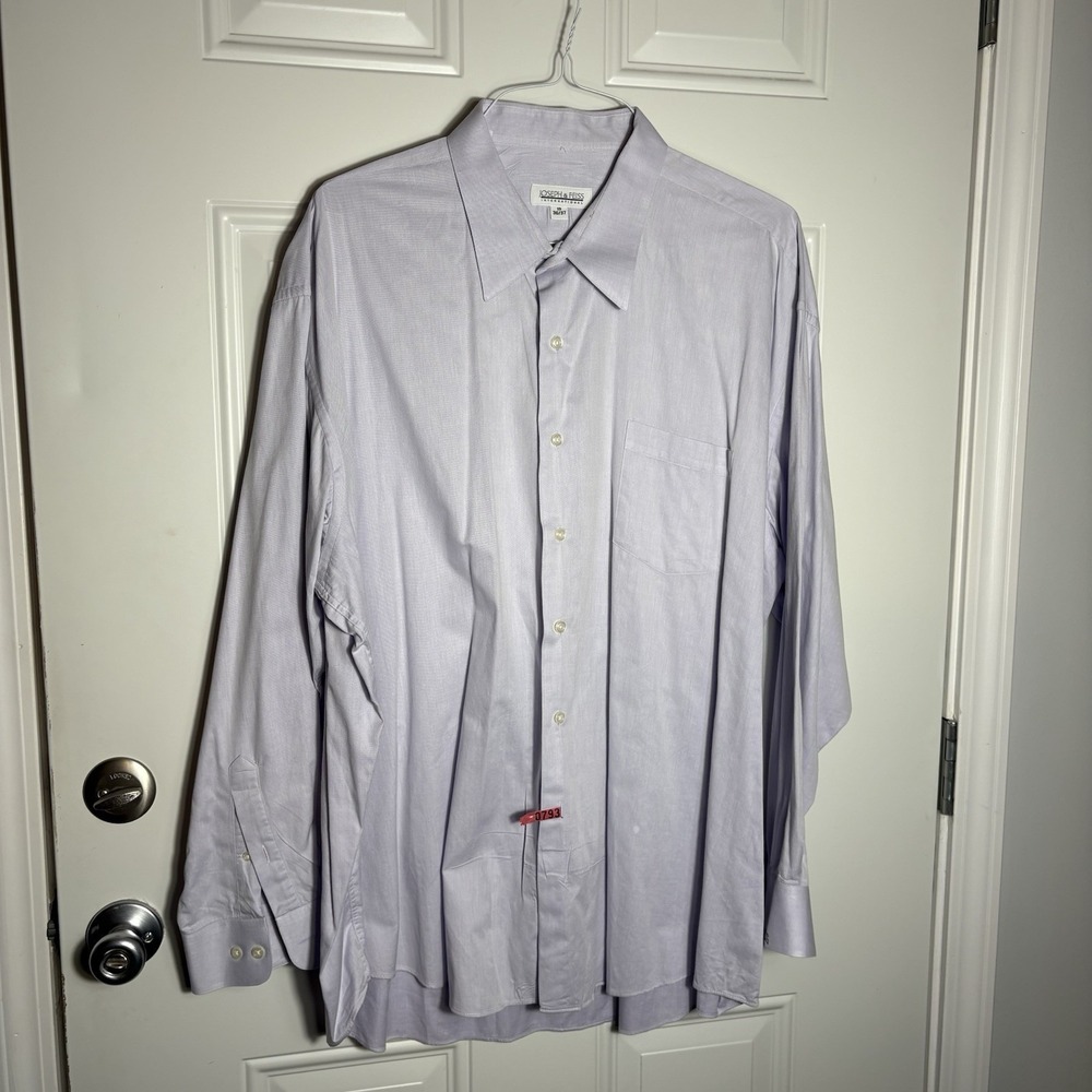 Joseph & Feiss Mens XL Lavender Non-Iron Button Down Dress Shirt Long Sleeve
